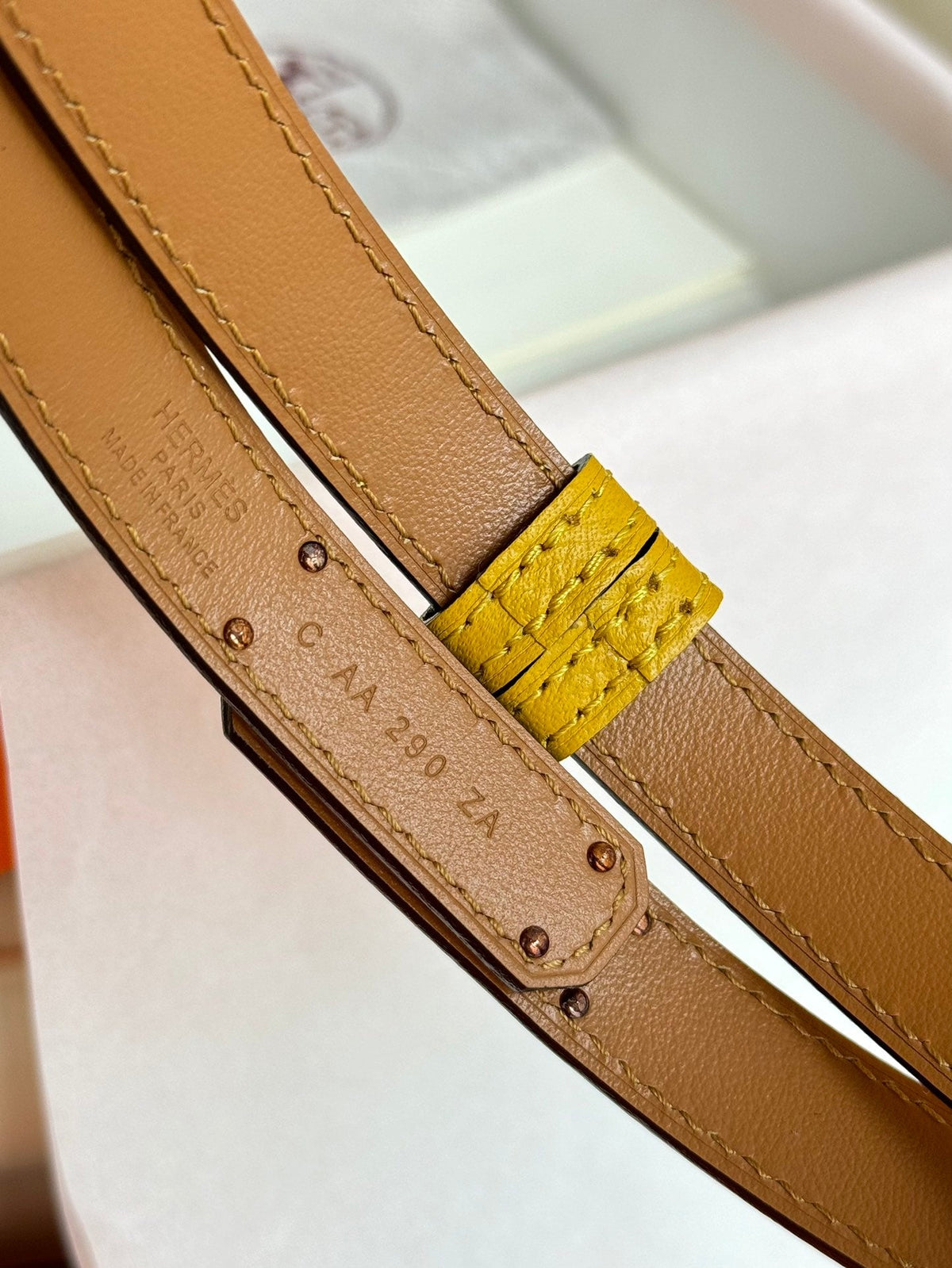 HM Kelly Belt 18mm Dark Yellow Epsom Leather