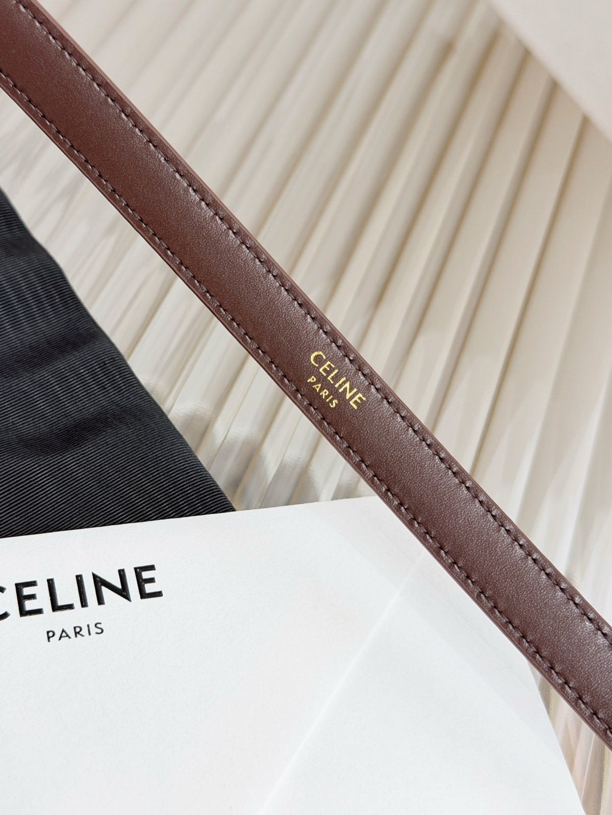 Celine 2026 Chariot Taurillon Belt 13mm Leather 218707