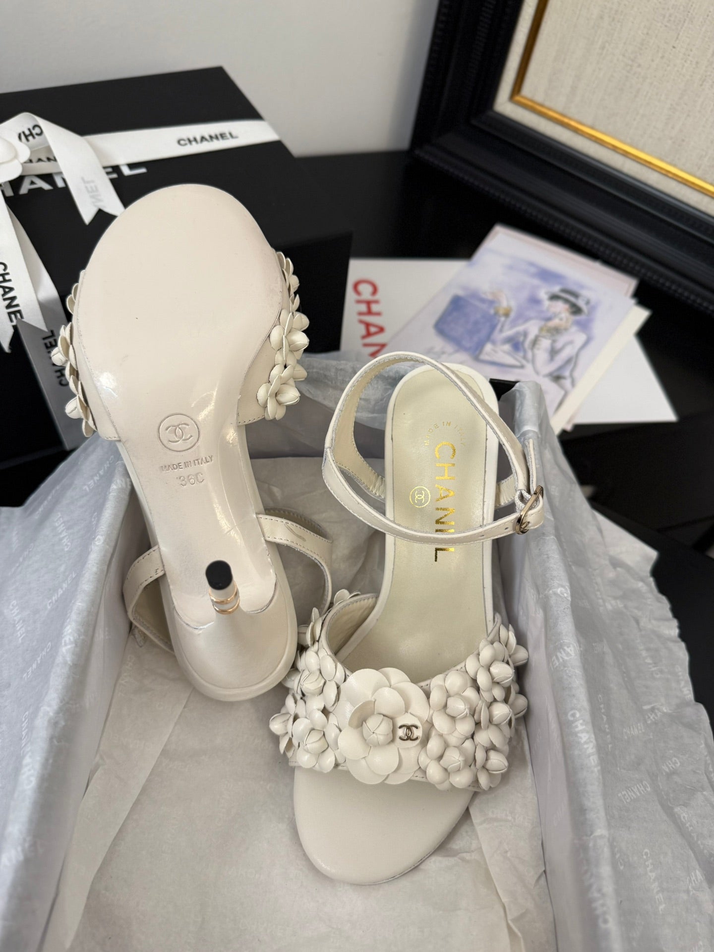 CC 25 Slingback White Lambskin 233399