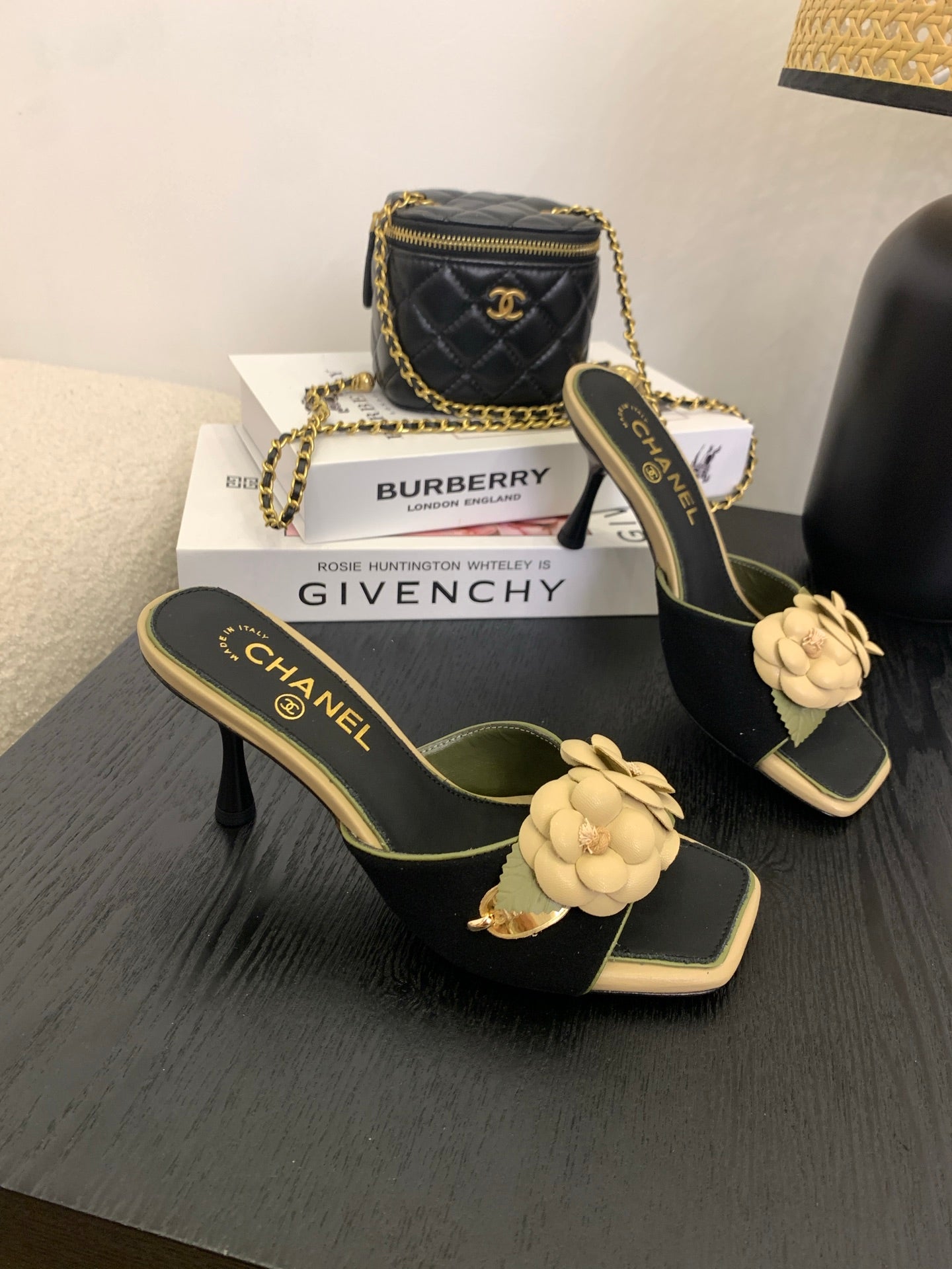 CC 25 Mules Green Black Lambskin 288773