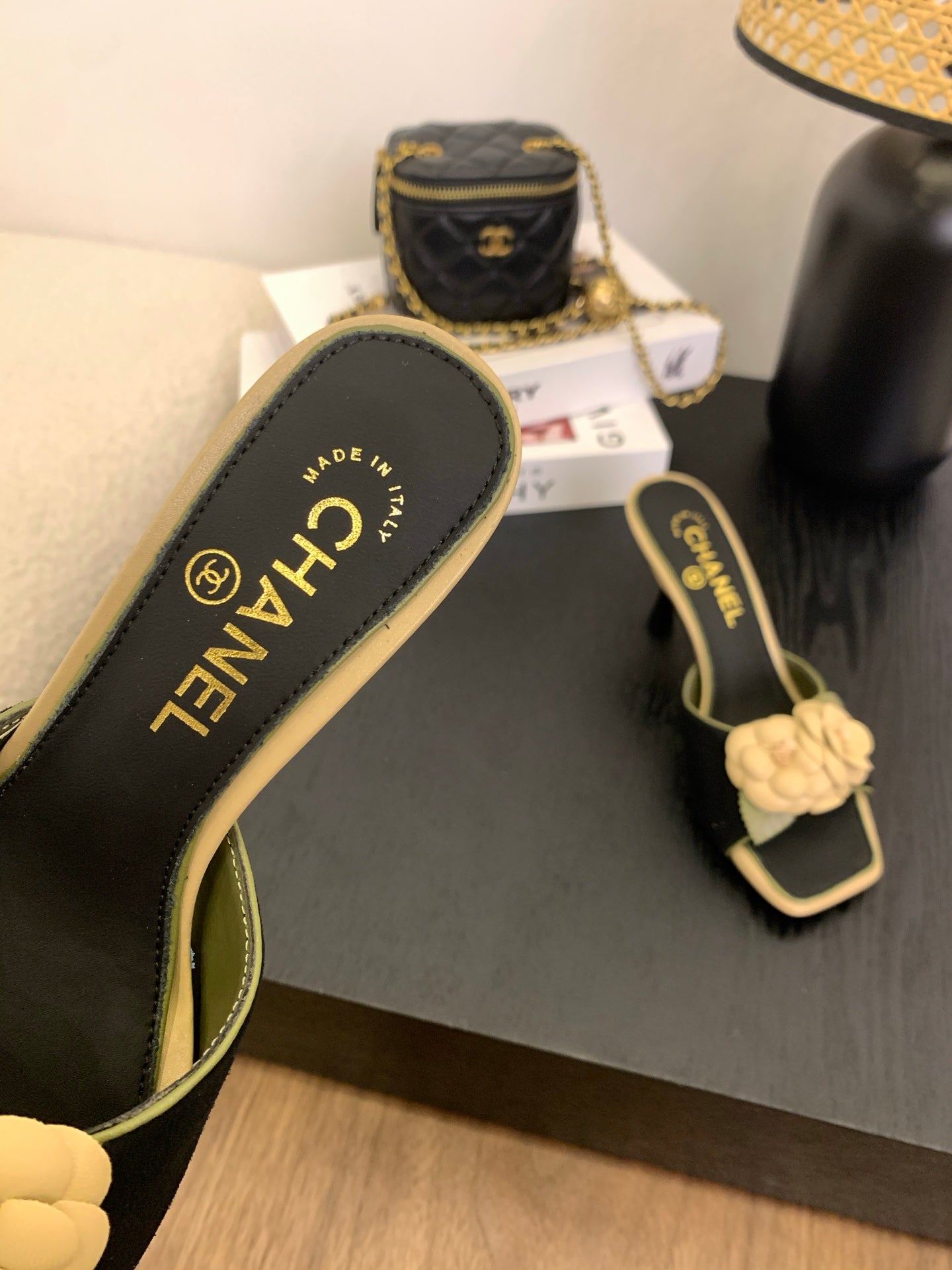 CC 25 Mules Green Black Lambskin 288773