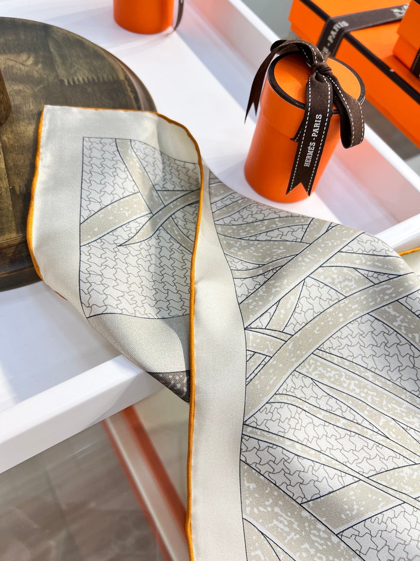 HM 26s Knitting Scarf 90 Gray Colorful Mulberry Silk 148046