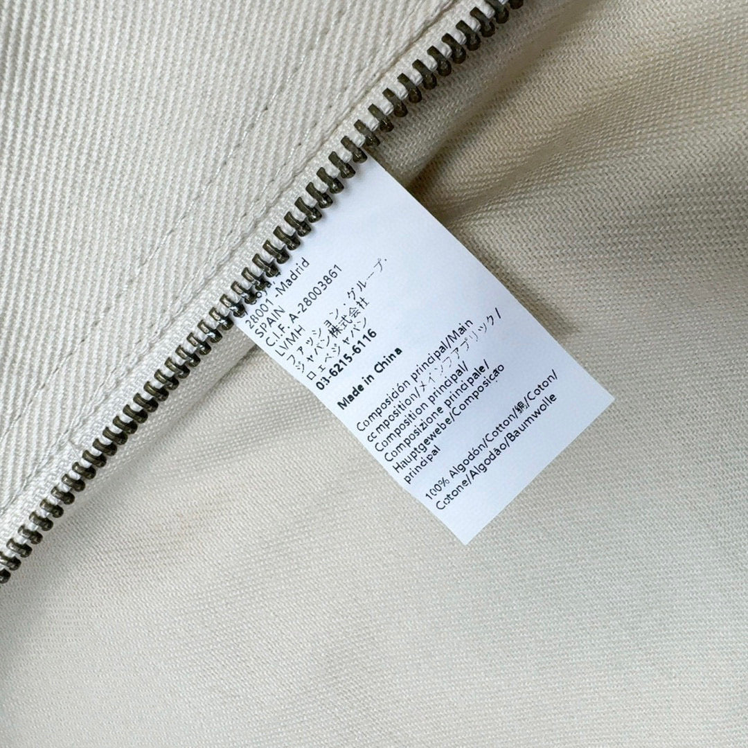Loewe 2025 Beige Zipped Cotton Work Jacket