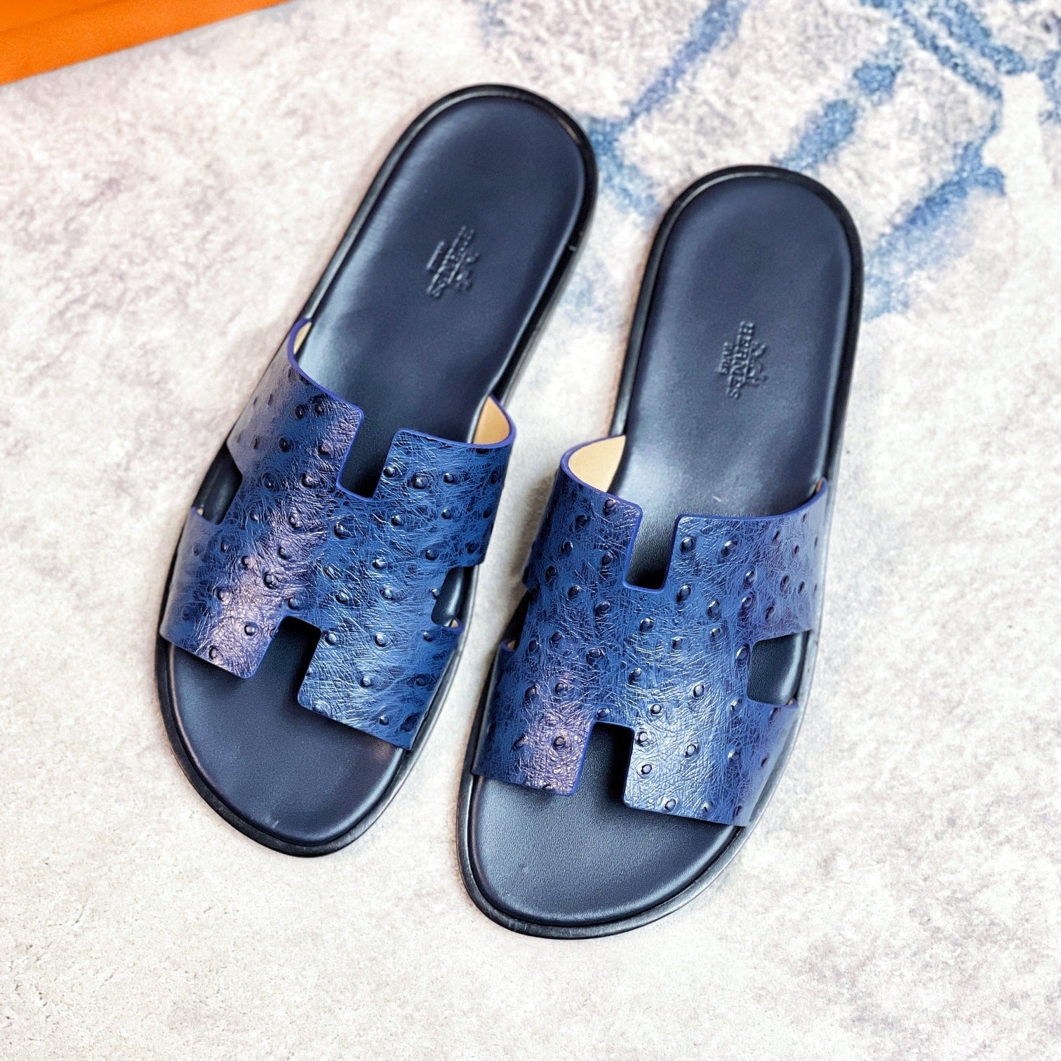 HM Men's Izmir Slide Blue Cowhide 231087