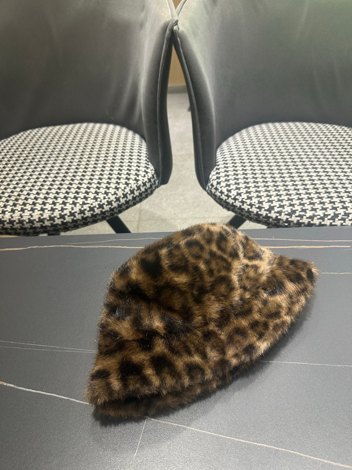 Chanel 2026 Leopard Print Bucket Hat Wool 550242