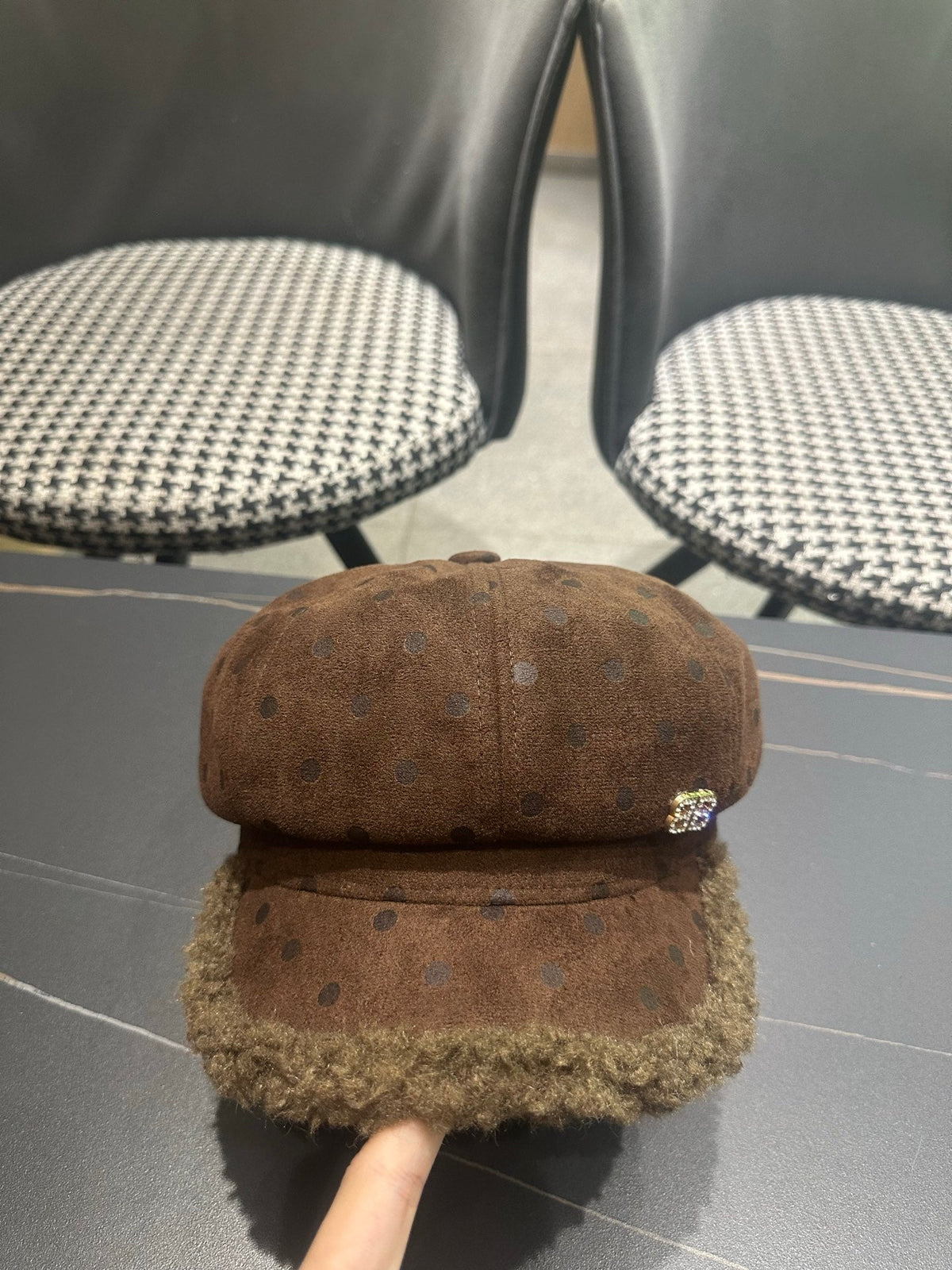Burberry 2026 Newsboy Cap Hat Suede 550266
