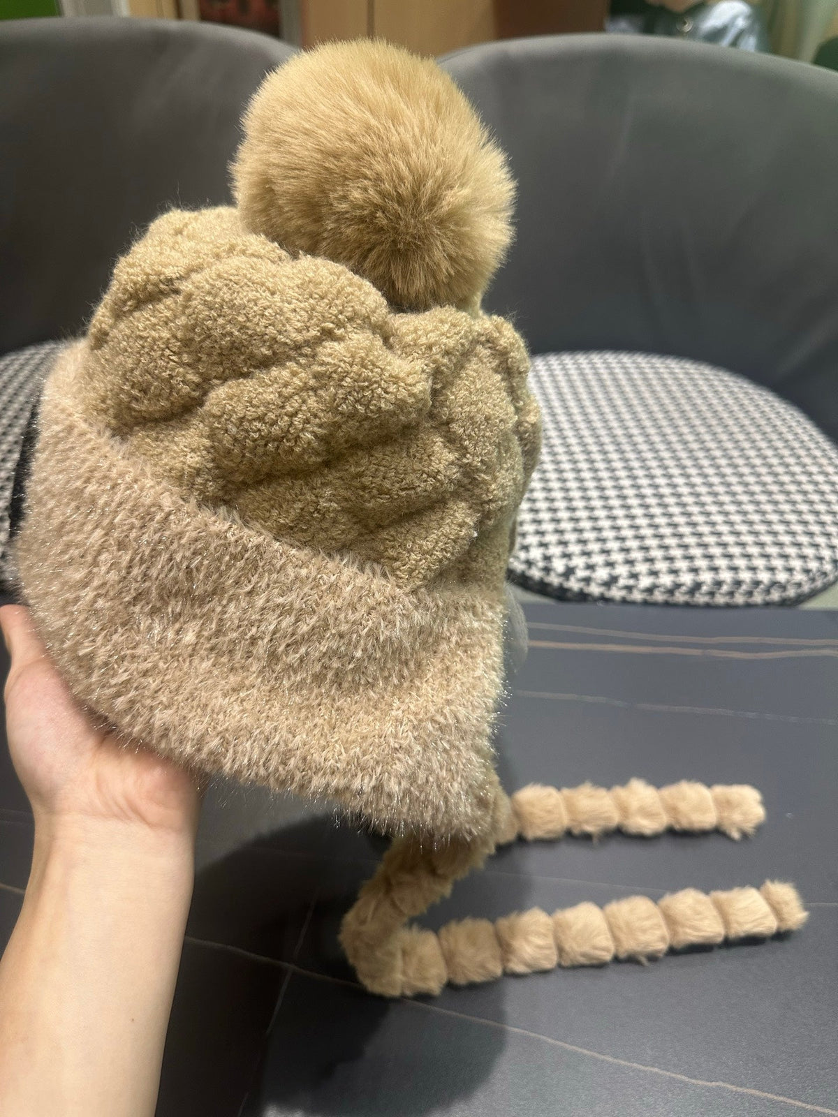 Chanel 2026 Camellia Earmuff Beanie Hat Wool 566053