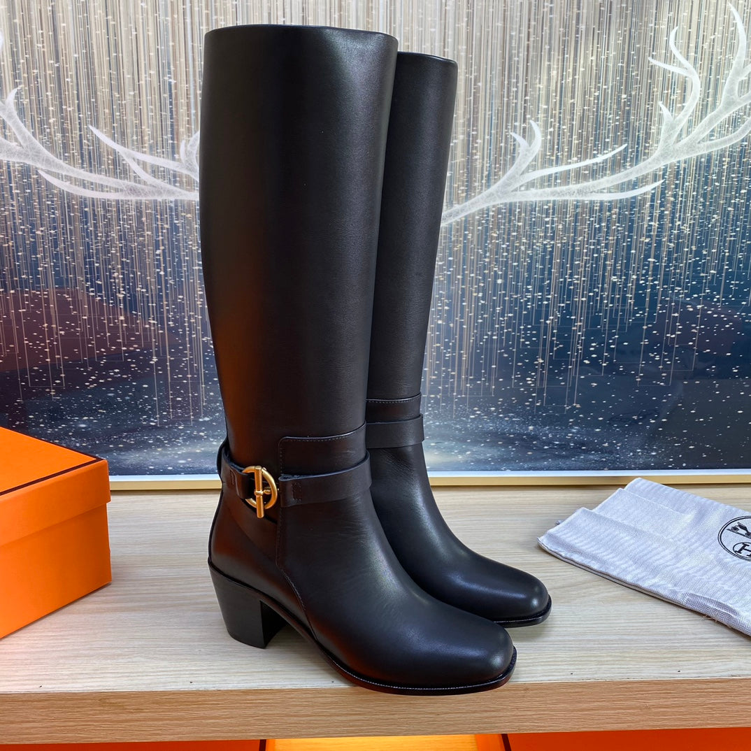 HM Justine Boot In Black Cowhide 987482