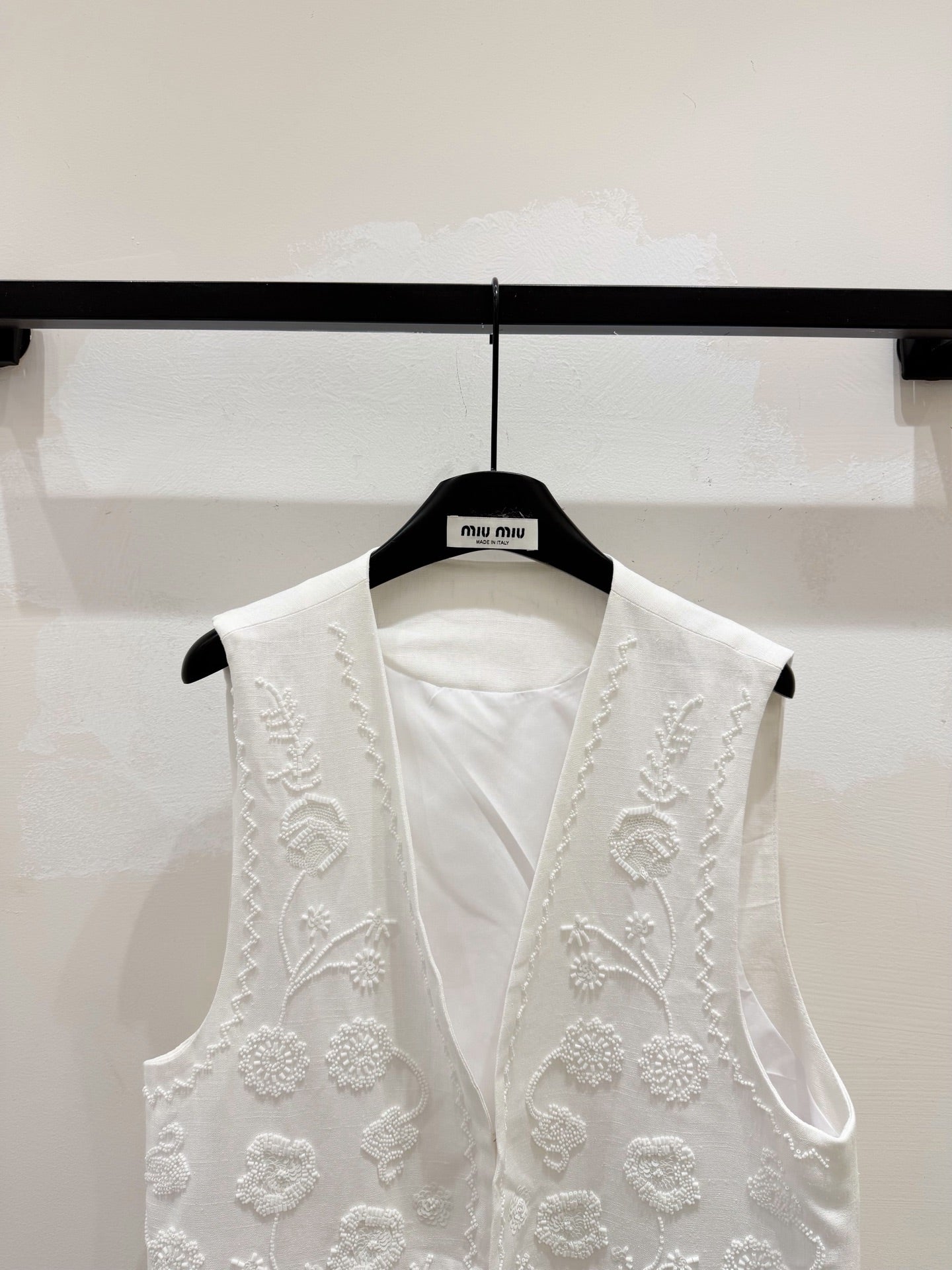 Miumiu 2026 Vest With Double-sided Floral Pattern White Cotton