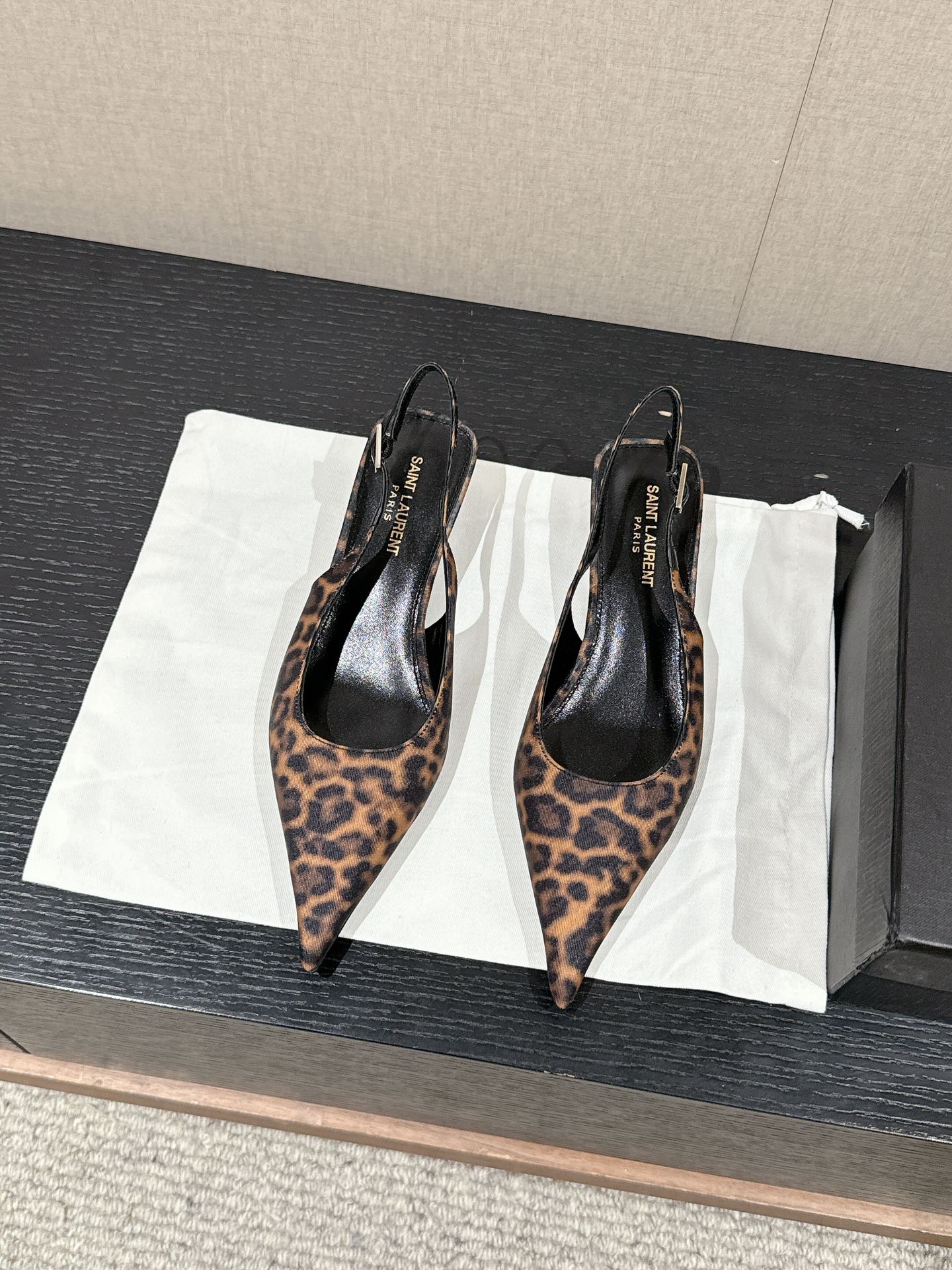 SL CHERISH LEOPARD SLINGBACK AMBER CANVAS
