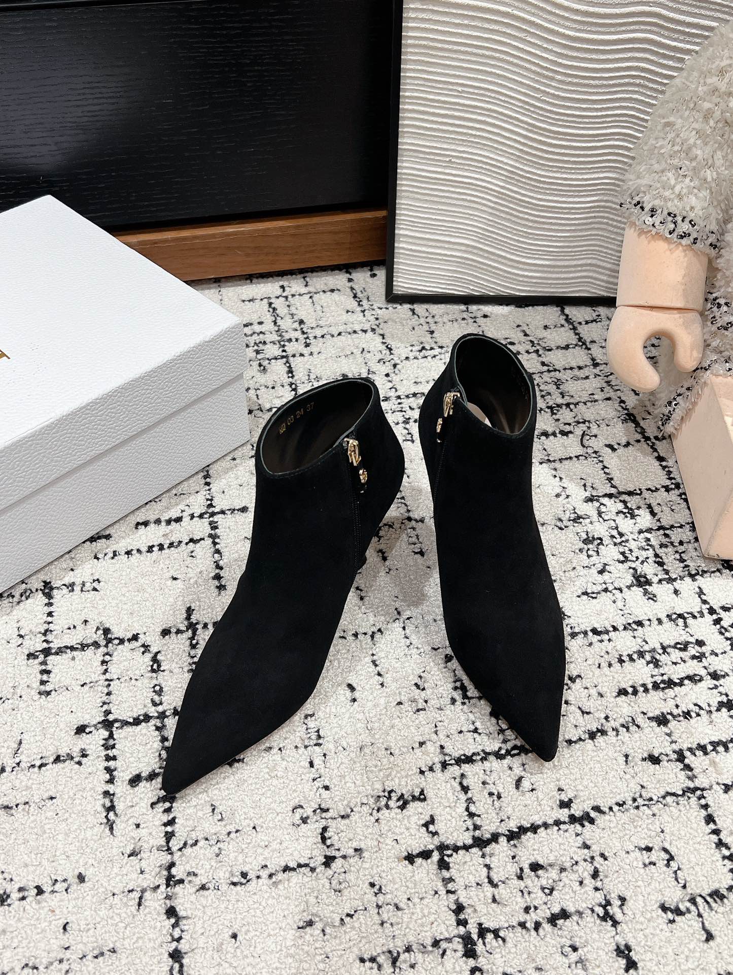 CD Tribales Heeled Ankle Boot 80mm In Black Suede  997059