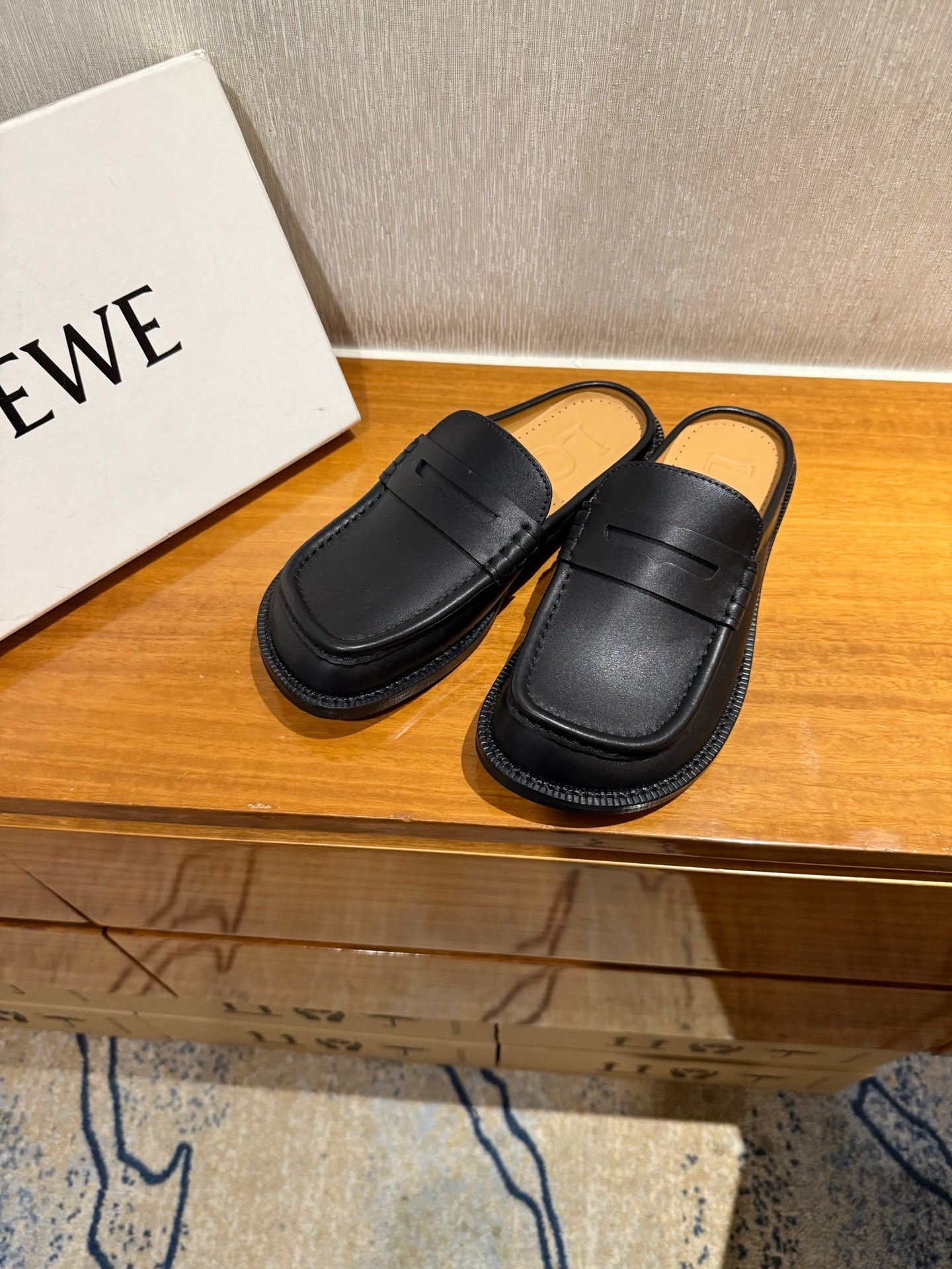 Loewe Campo Mule Black Slide Cowhide 221949