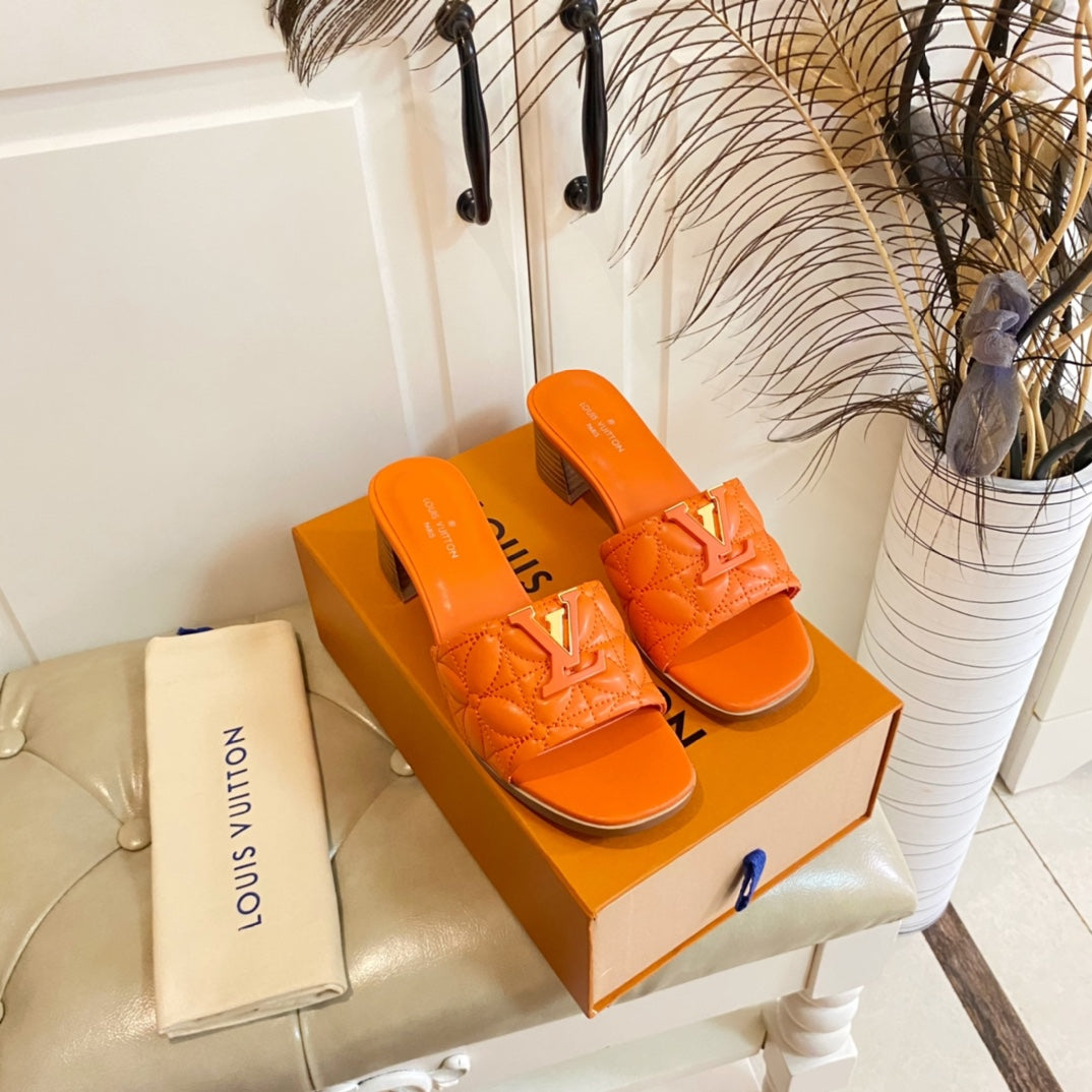 LV Neo Revival Mule 55mm Orange Lambskin