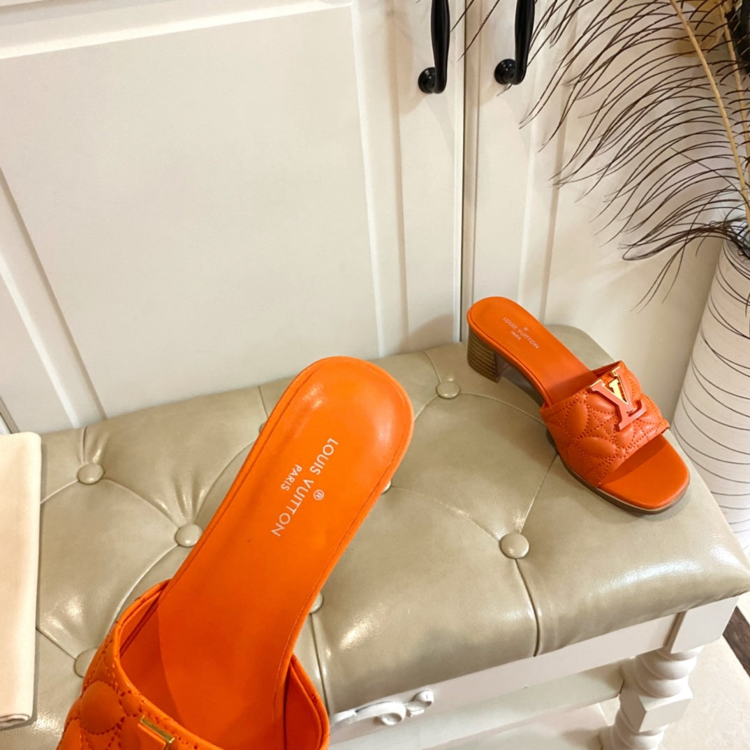 LV Neo Revival Mule 55mm Orange Lambskin