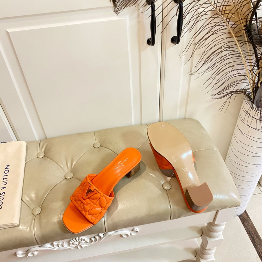 LV Neo Revival Mule 55mm Orange Lambskin