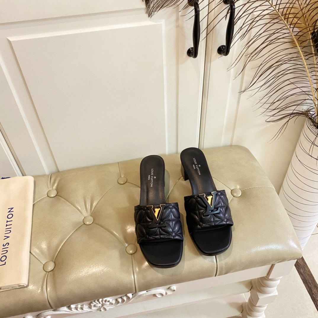 LV Neo Revival Mule 55mm Black Lambskin