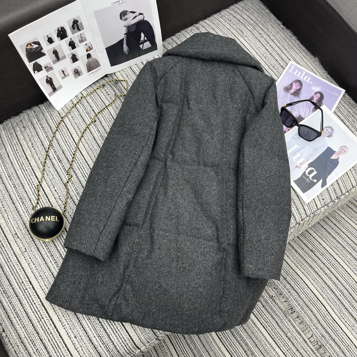 LP 25 Mid-Length Jacket Gray Wool Fabric Down 308180