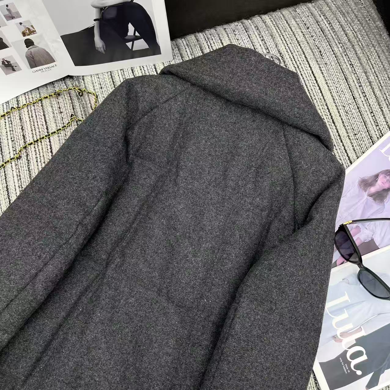 LP 25 Mid-Length Jacket Gray Wool Fabric Down 308180
