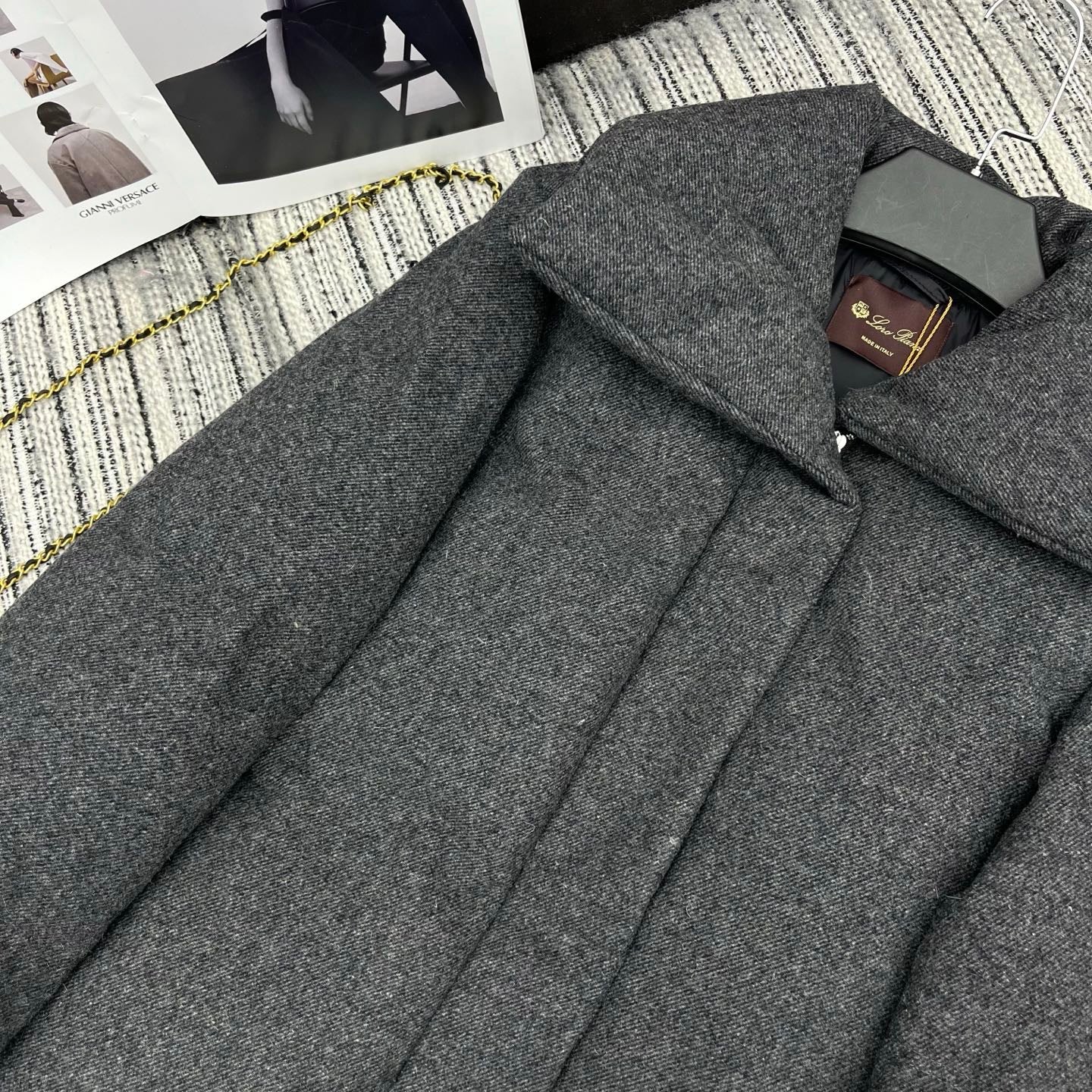 LP 25 Mid-Length Jacket Gray Wool Fabric Down 308180