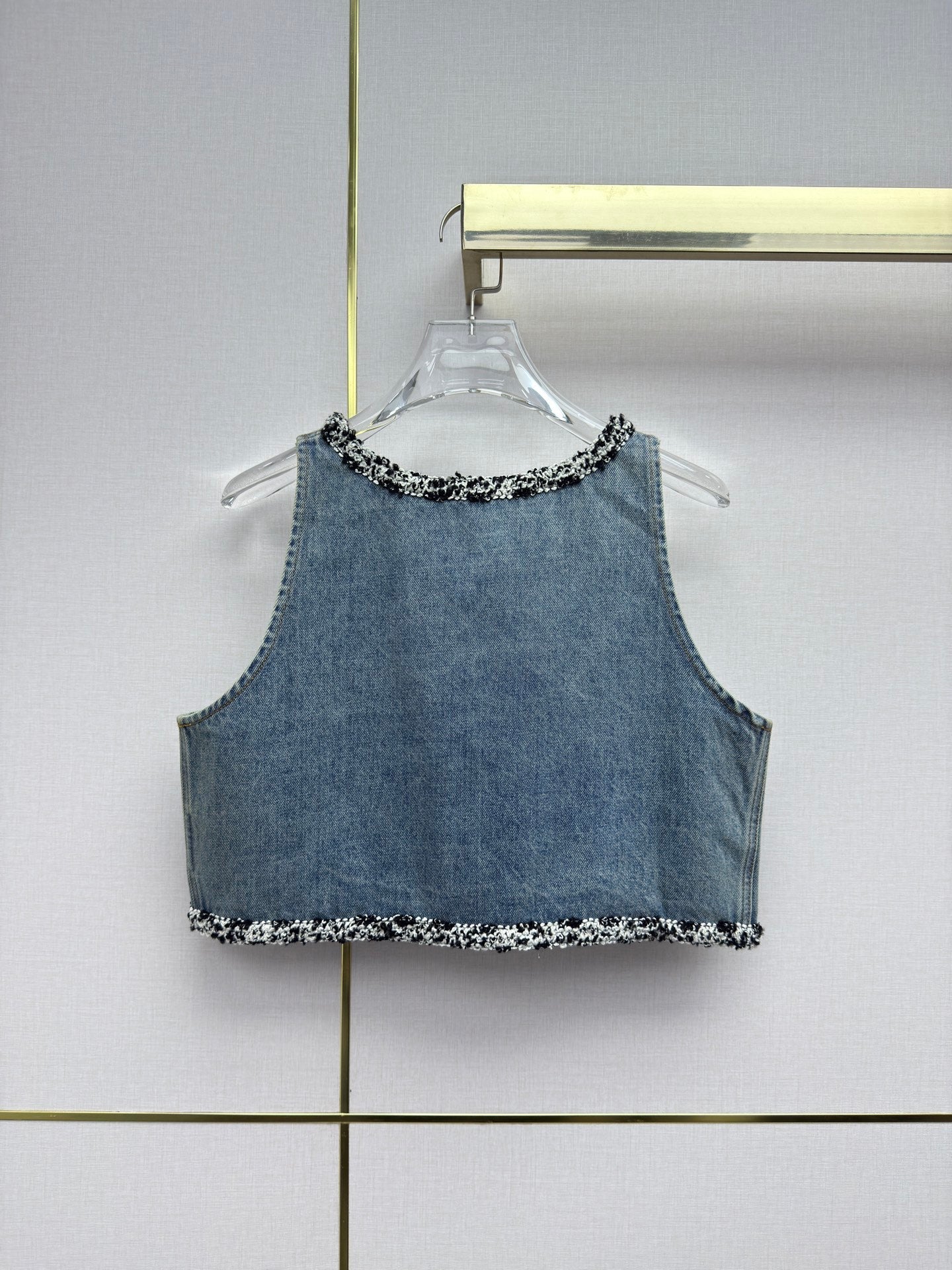Chanel 2026 Denim Vest Light Blue Cotton 365075
