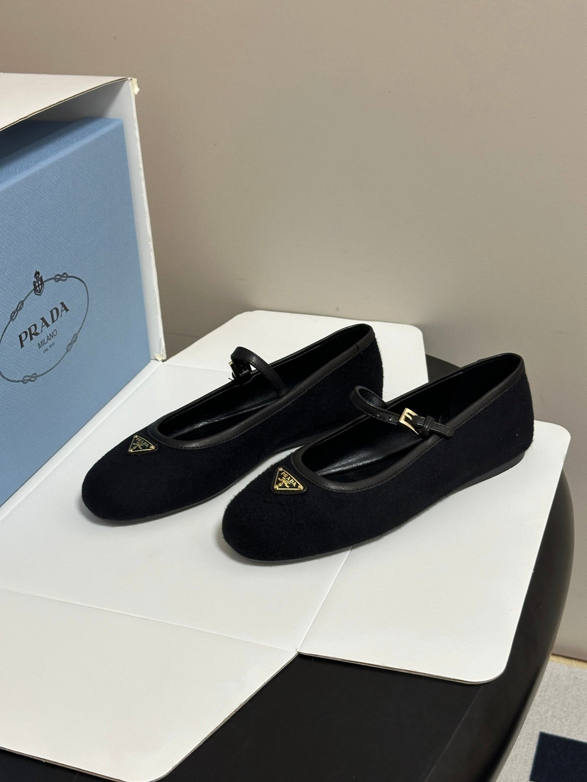 Prada 2026 Chevron Ballet Flats Fabric 151267