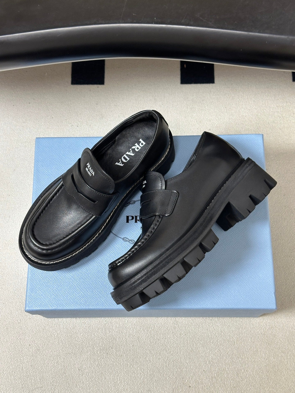 Prada 2026 Platform Loafers Cowhide 151269