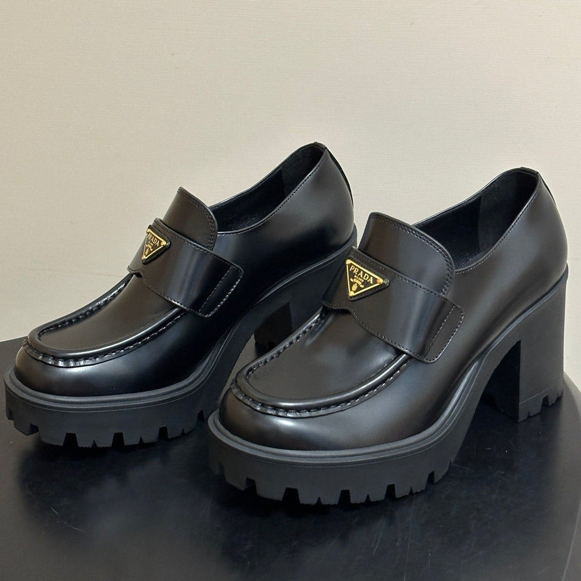 Prada 2026 Teak Loafers 85mm Cowhide 151271
