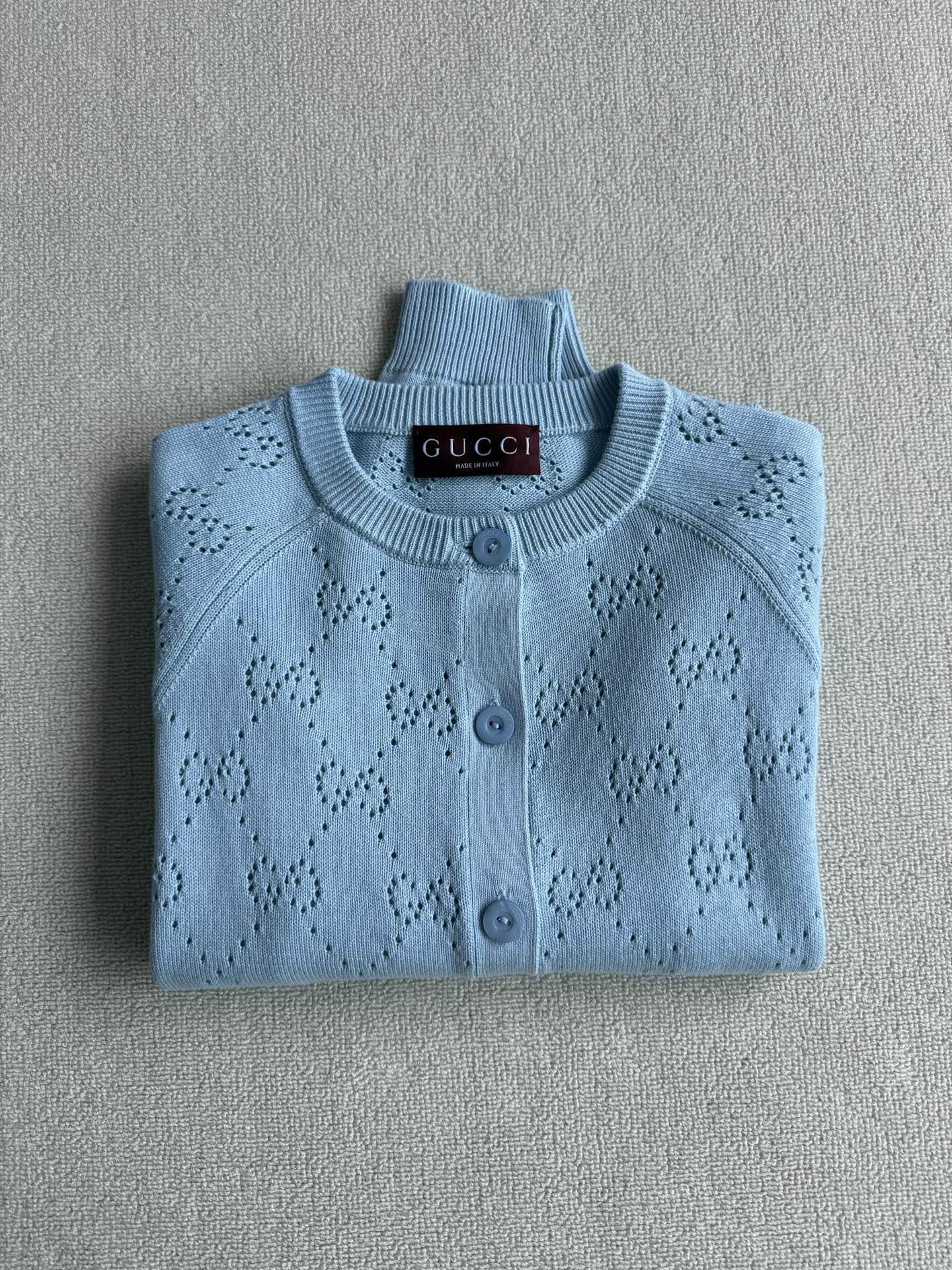 GG 25 Thin Cardigan Blue Cashmere 0028