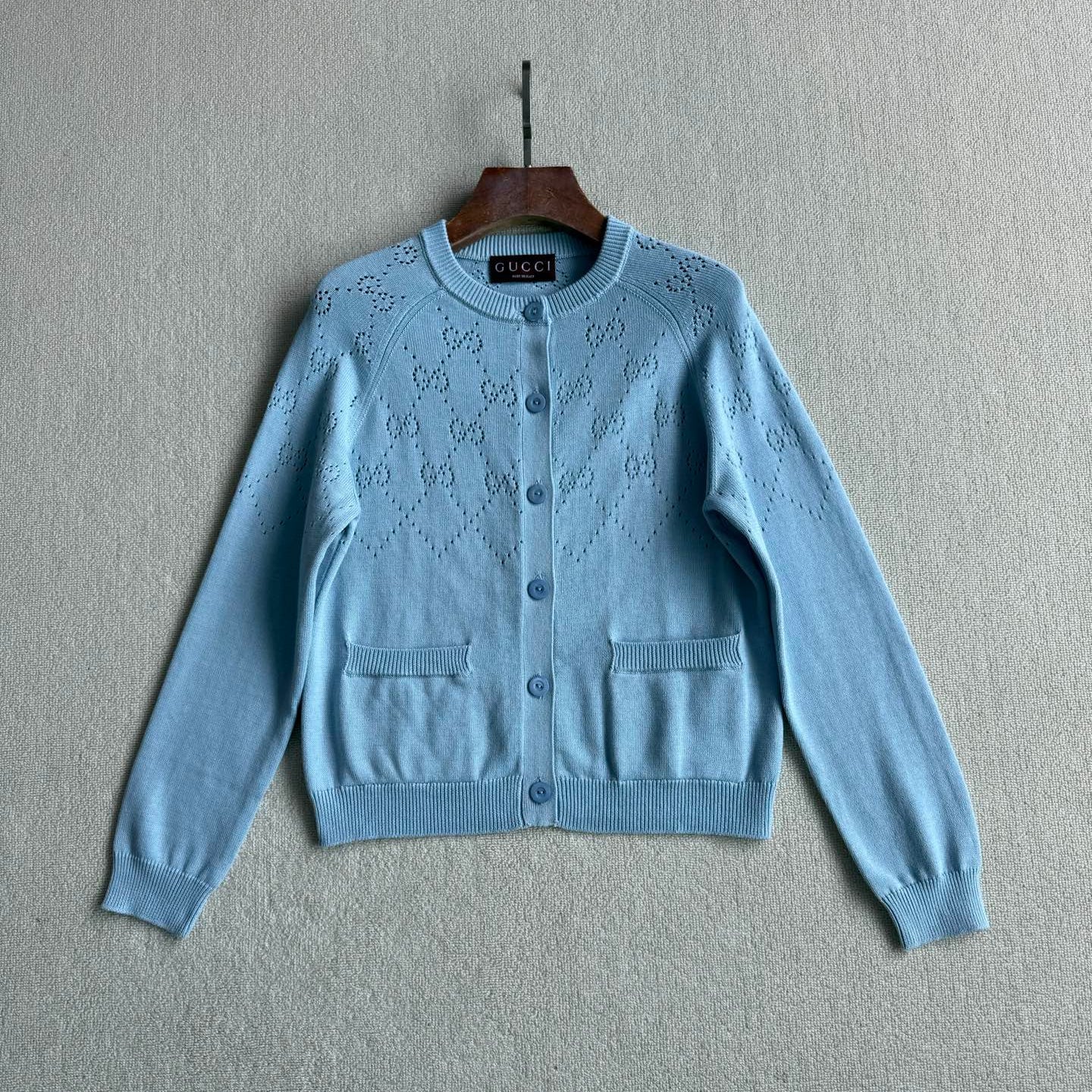GG 25 Thin Cardigan Blue Cashmere 0028