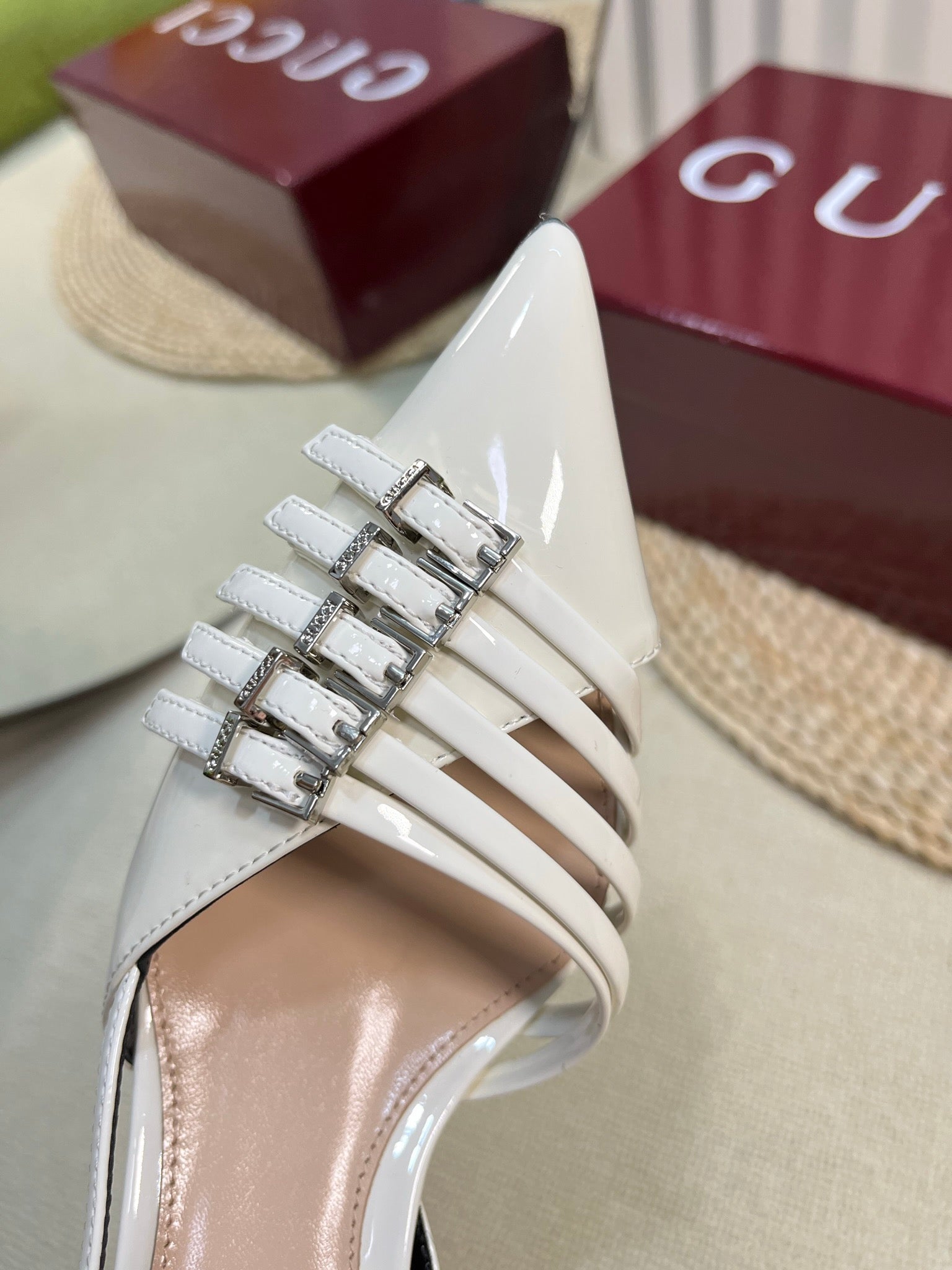 GC Regent Buckles Slingback White Leather 294604