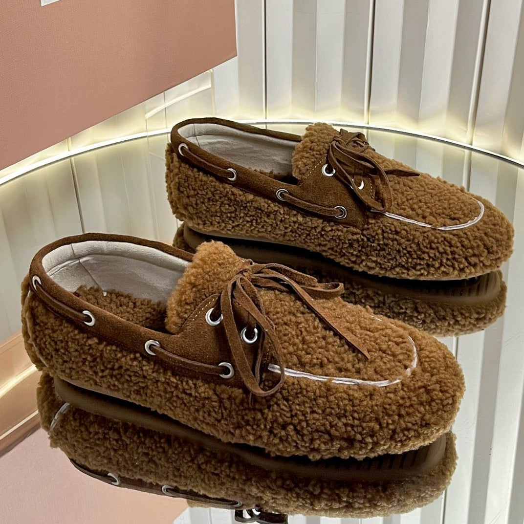 Miumiu 25 Loafer Brown Wool 548414