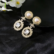 CC Gorgeous Gold Diamond Pearl Earring