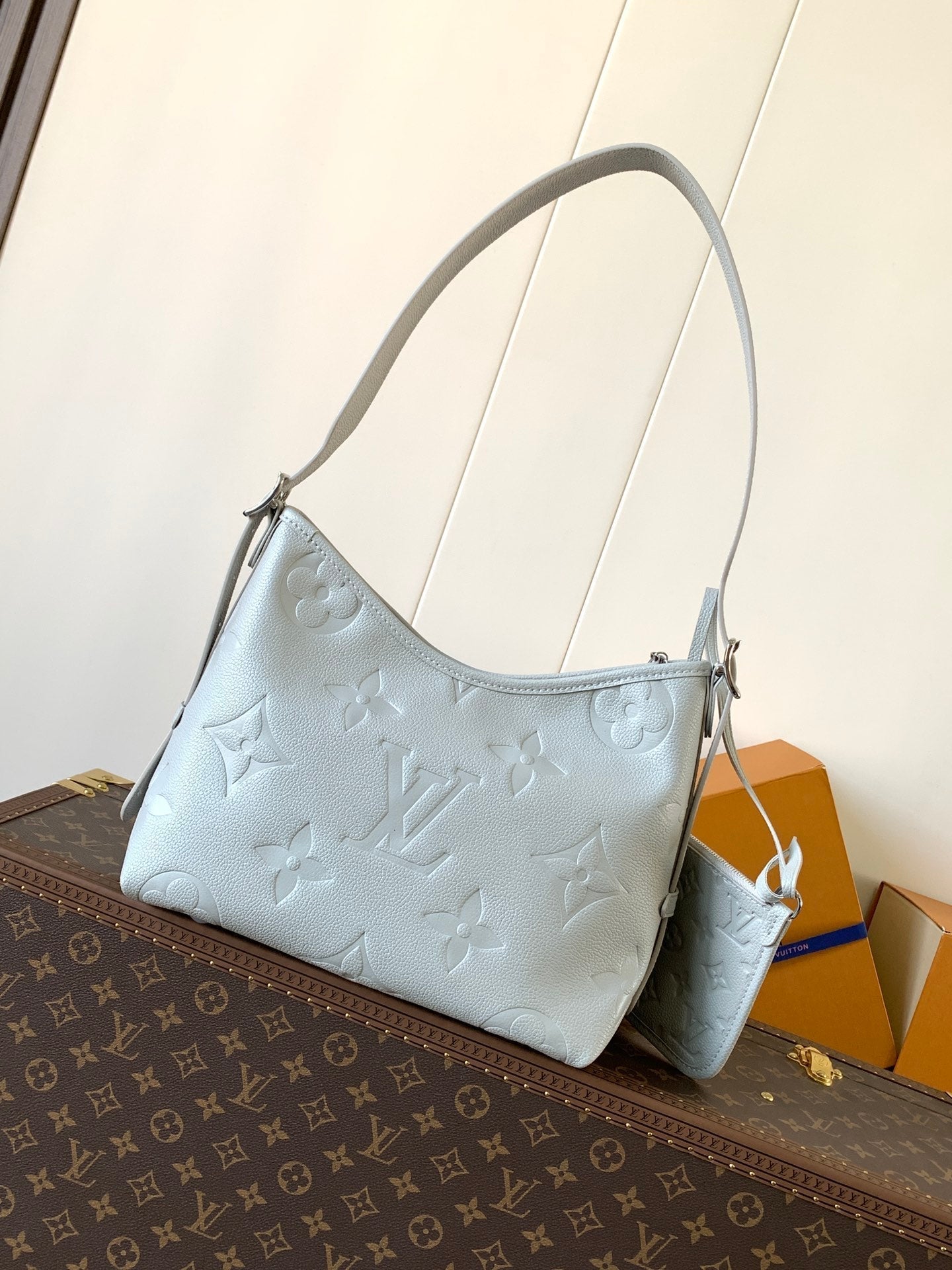 LV Carryall Bag White Monogram Empreinte Leather 251791