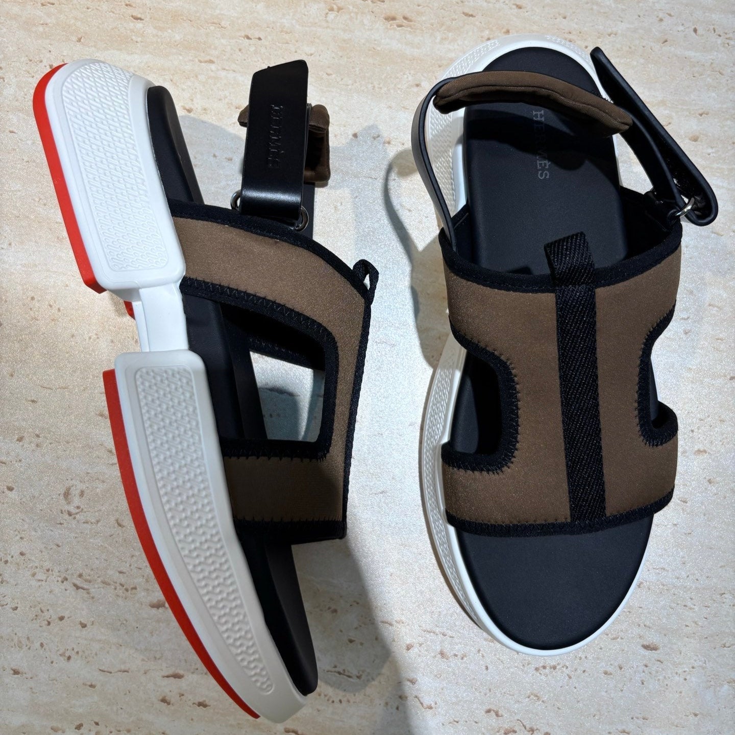 HM Men's Gate Sandal Brown Calfskin Suede 655428