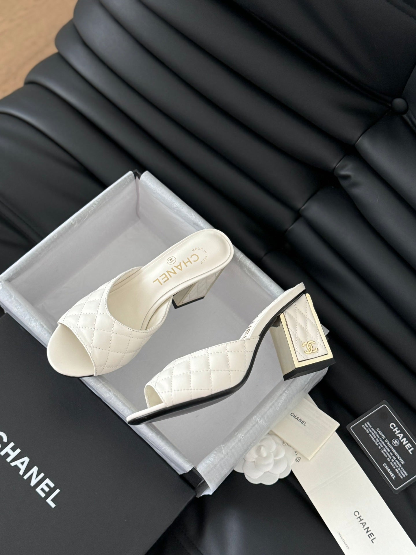 cc sandal 70 white quilted calfskin