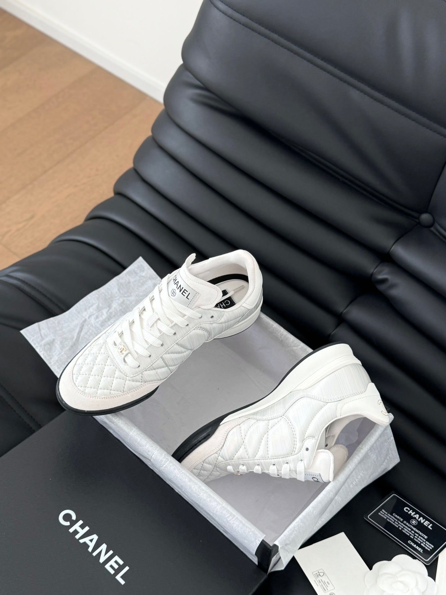 CC SNEAKER IN WHITE EMBROIDERED LAMBSKIN