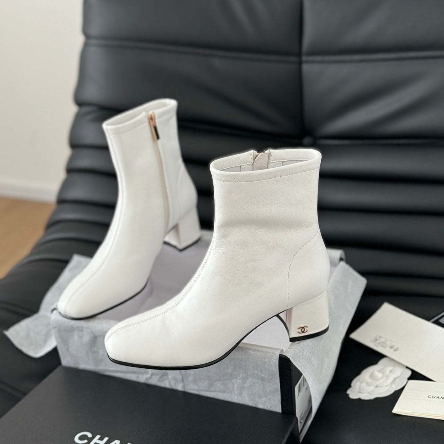 CC Ankle Boot White Calfskin