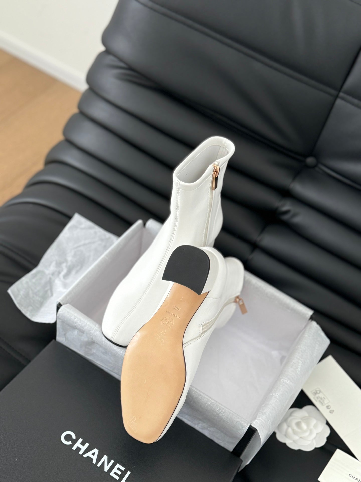 CC Ankle Boot White Calfskin