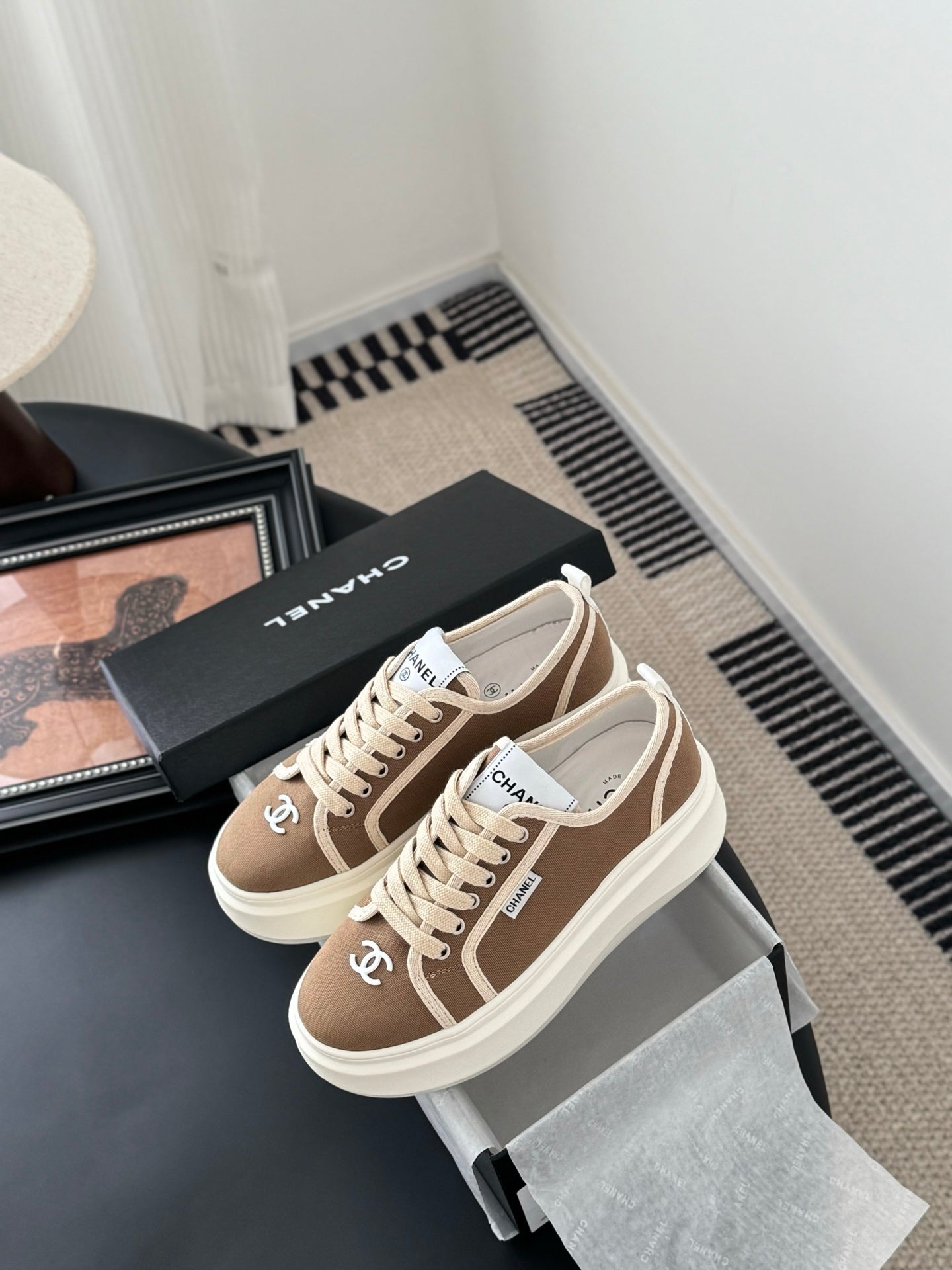 CC 25 Logo Printed Sneaker Brown Fabric Original 305313