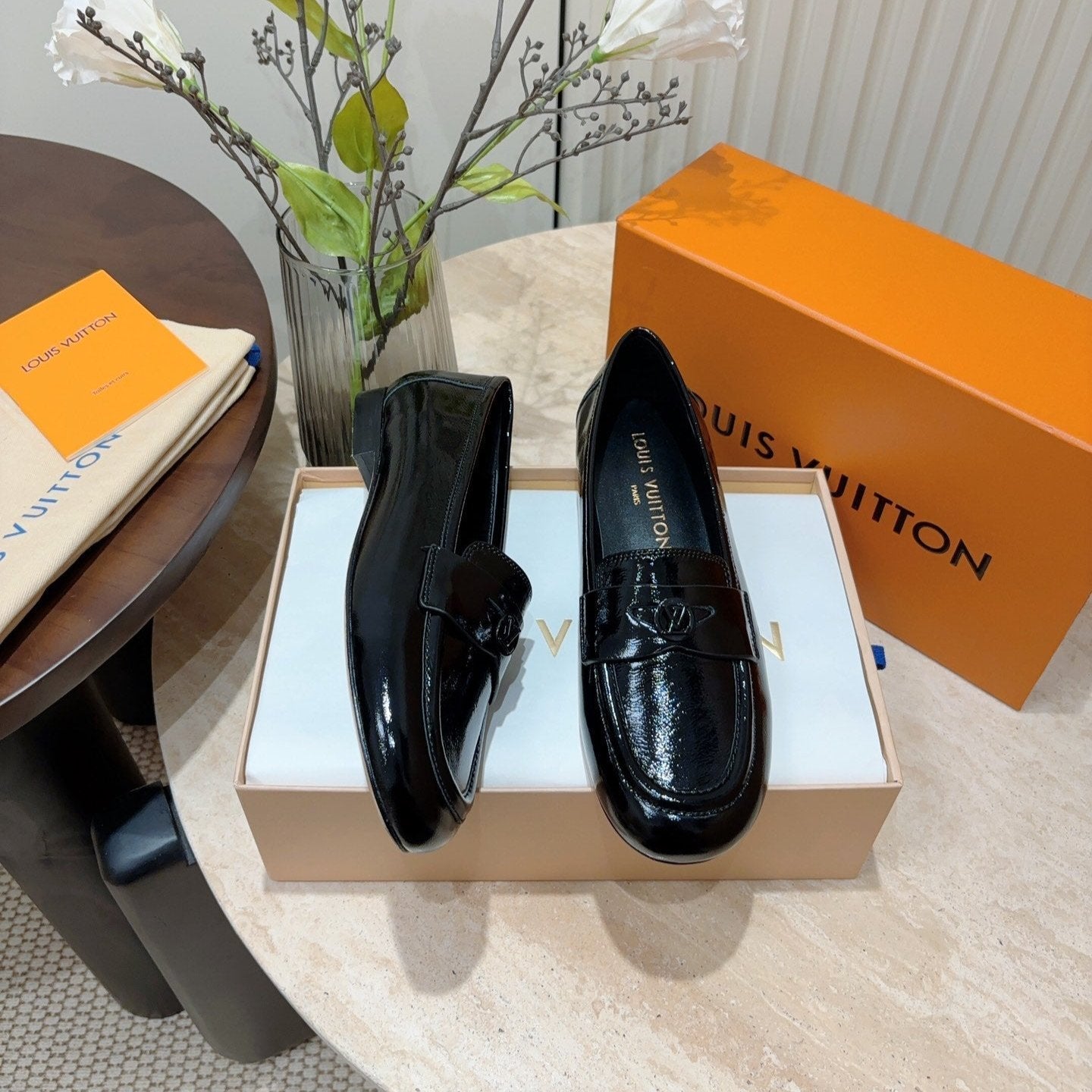 LV Soho Loafers Glossy Black Calfskin