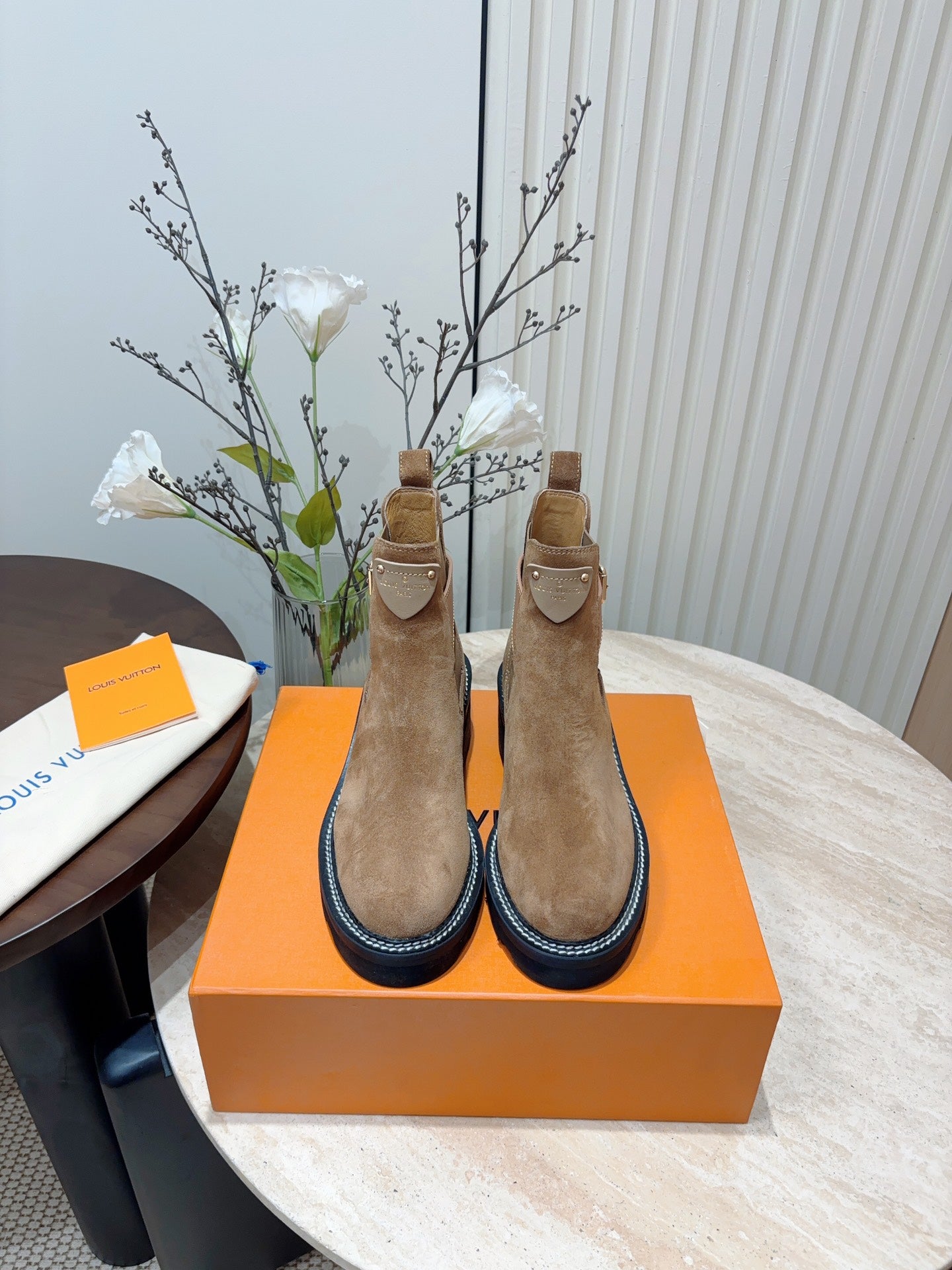 LV Beaubourg Ankle Boot Matte Brown Suede