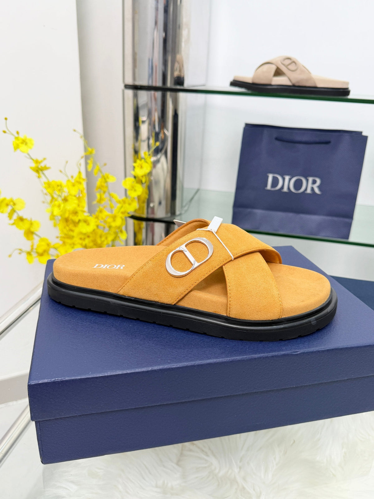 Dior 2026 Criss-Cross Strap Sandals Suede 966584