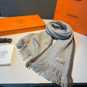 Scarf 180 CM In Grey Mix Brown Cashmere 376518