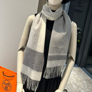 Scarf 180 CM In Grey Black Mix White Cashmere  381230