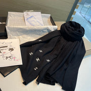 CC Scarf 195 CM In Black White Cashmere 418285
