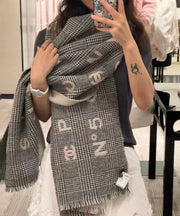 CC Scarf 194.4 CM In White Mix Black Cashmere 421437