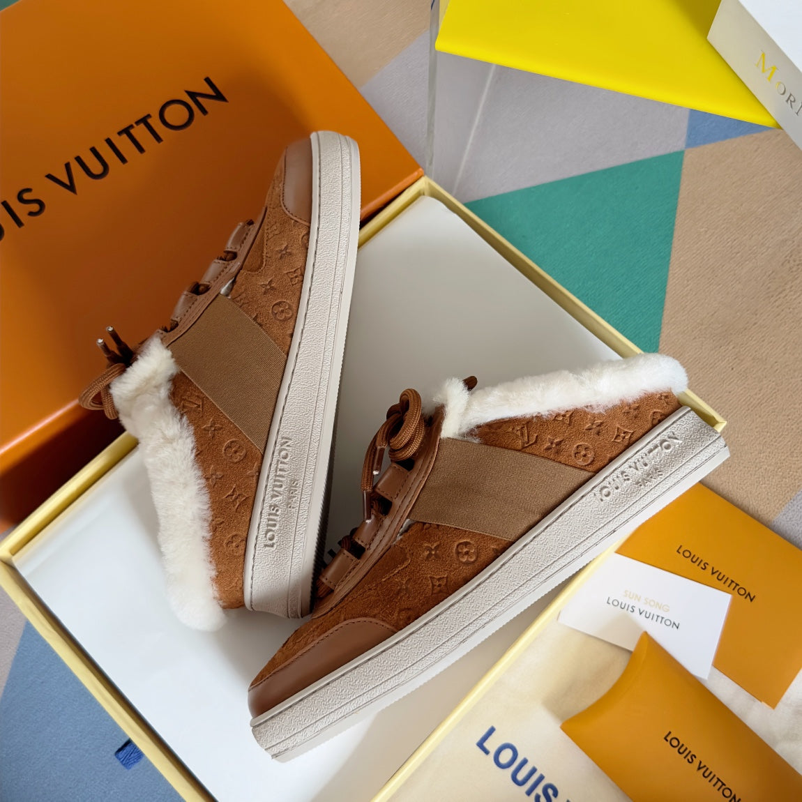 LV Lous Open Back Sneaker 30mm Brown Monogram Suede