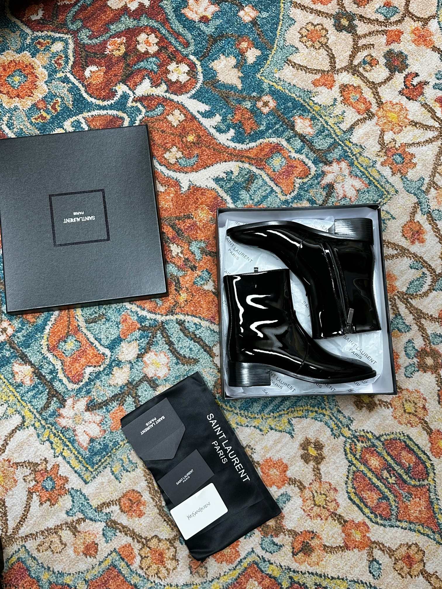 SL YVES NEW BOOTS BLACK POLISHED CALFSKIN