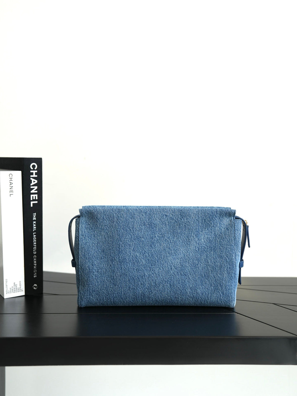 Chanel 2026 Double C Clutch Bag 29.5cm Blue Denim Leather