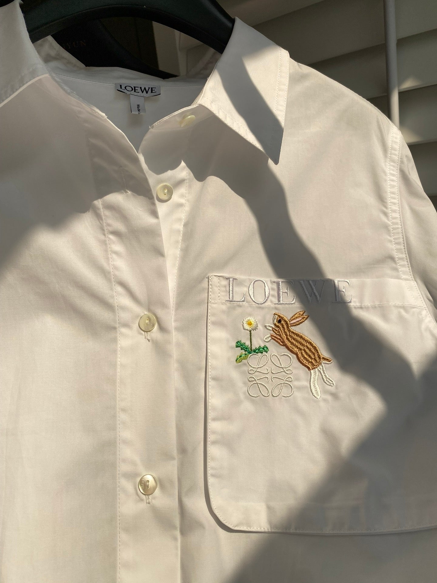 Loewe 2025 Embroidered Shirt White Cotton